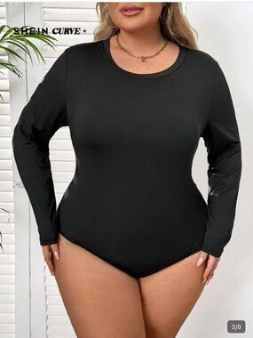 Black Long Sleeve Crewneck Bodysuit